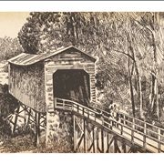 Ilustration of Covered Bridge on Paper